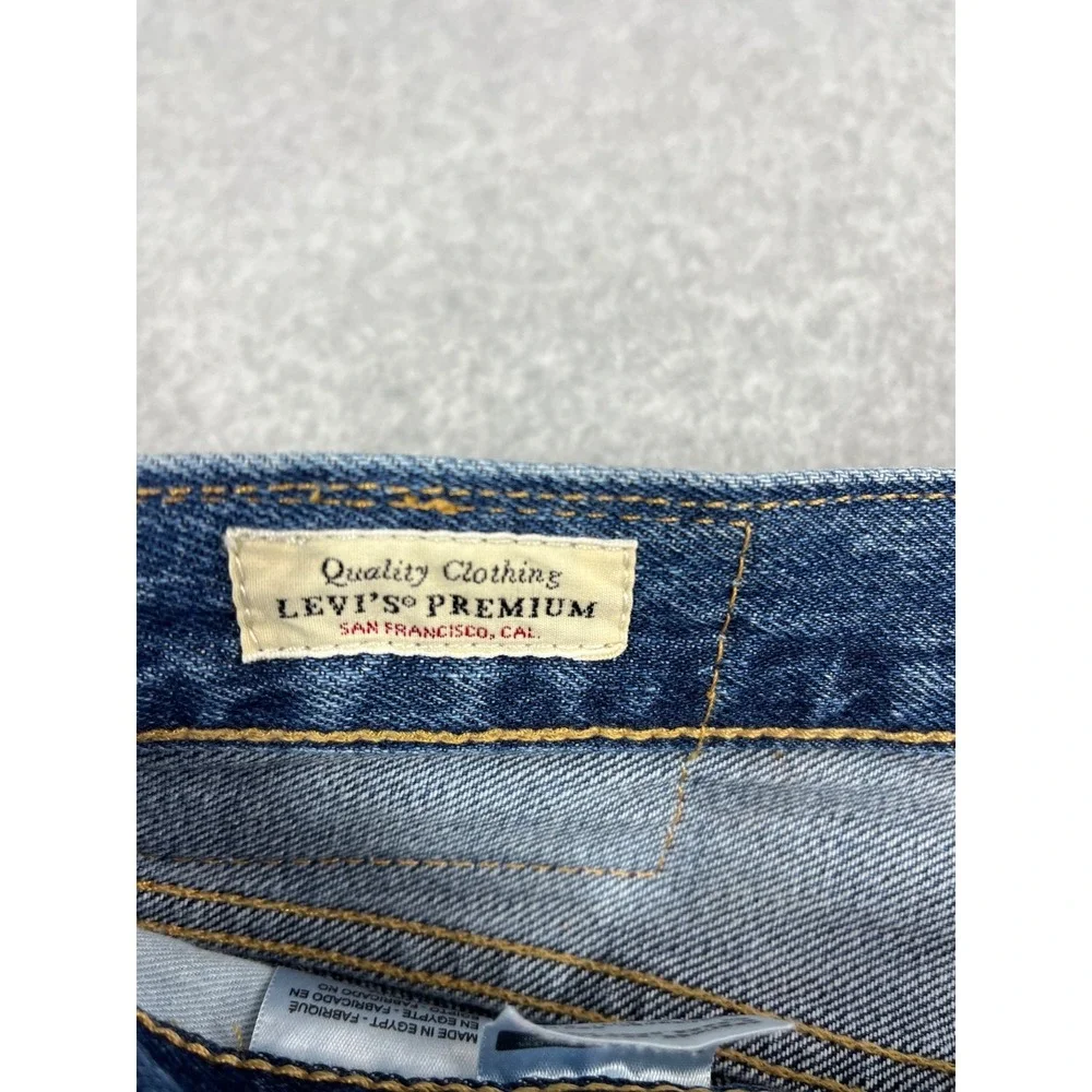 Levis Premium 501 Button Fly Jeans Mens 36x34 Blue Big E Original Straight Leg